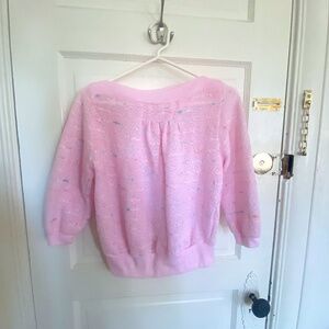 Vintage Cotton Candy Pink Cropped Sweater